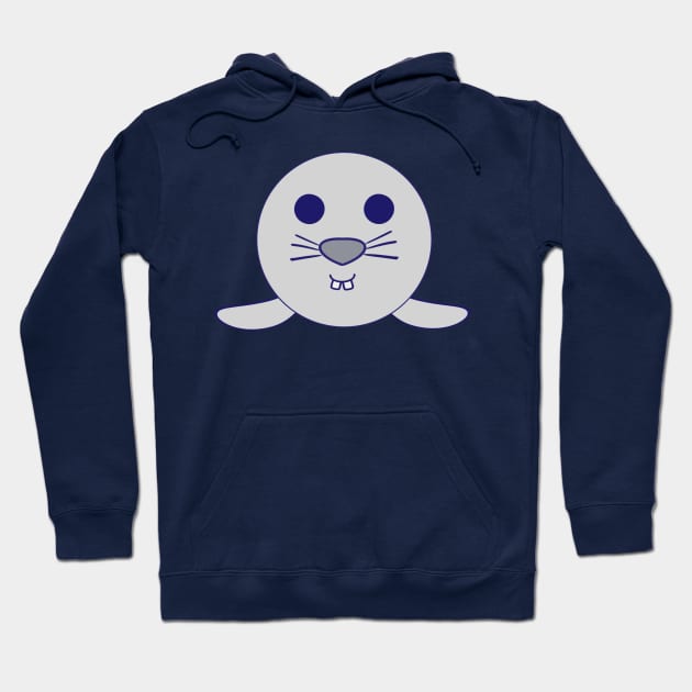 Kawaii Grey Buck Teeth Baby Seal With Buck Teeth Hoodie by vystudio